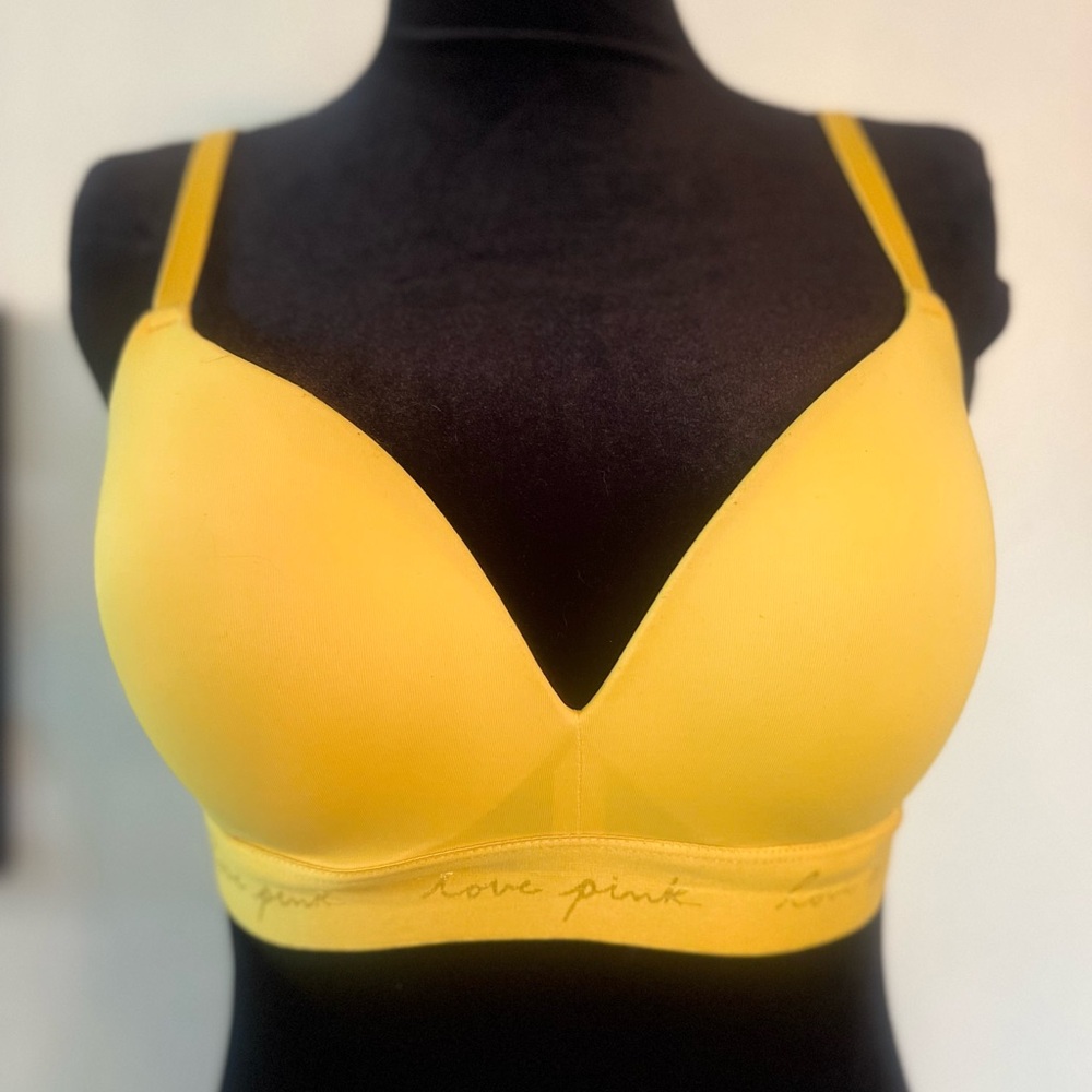 Victoria Secret PINK T-Shirt Bra Yellow
